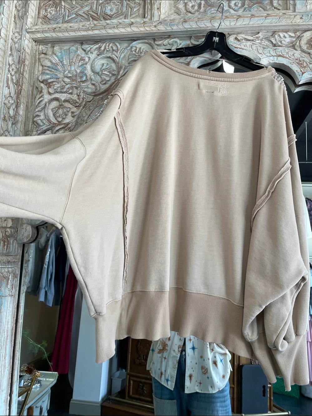 Free People Beige Yellowstone Embellished Crewneck Sweater - Picture 12 of 16